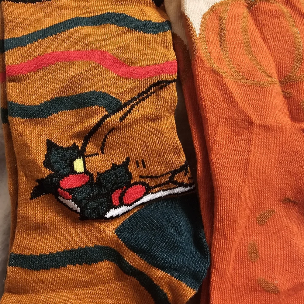 Set Of Three Fall Thanksgiving Pumpkin New Socks